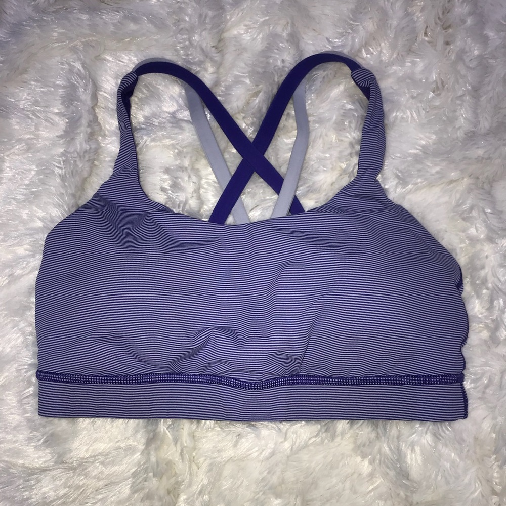 Lululemon Purple hyper stripe Energy Bra